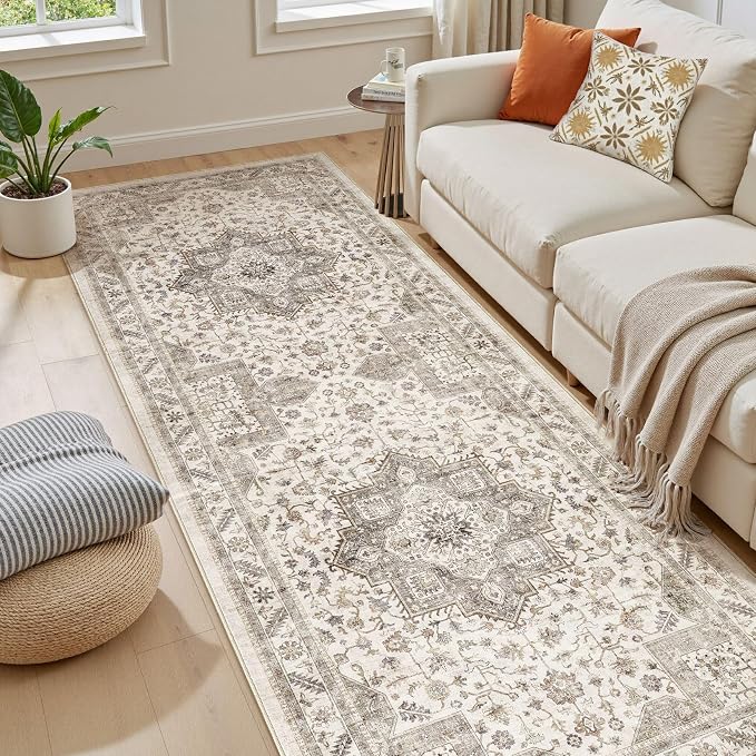 Vintage Hallway Runner Rug 3x10: Large Soft Washable Entryway - Image 6