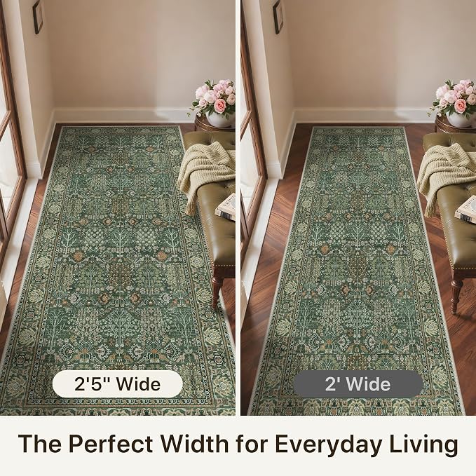 Bavni 2'6''x6 Rug Runners for Hallways, Washable Runner Rug Non Slip, Vintage - Image 6