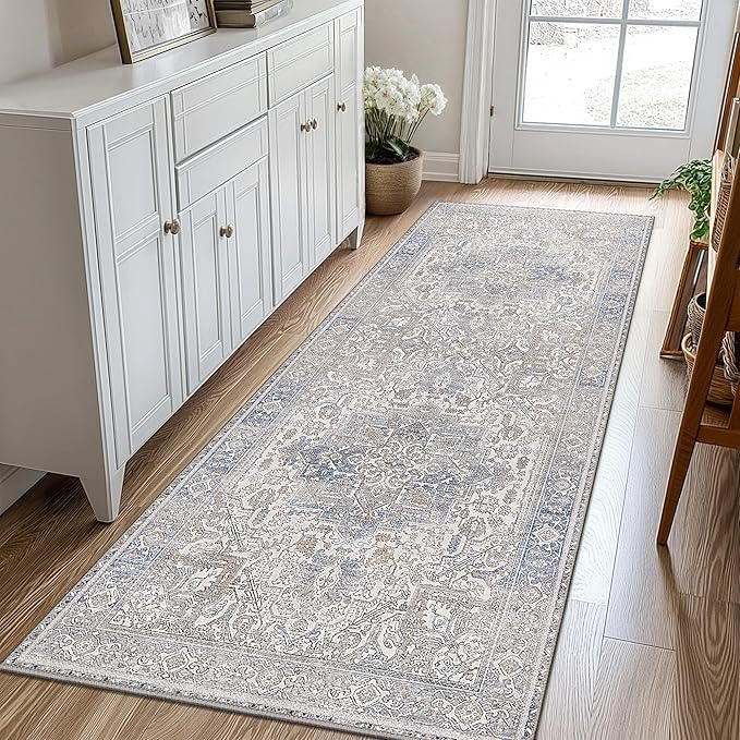 GENIMO 2x5 Runner Rugs for Hallway, Machine Washable Non Slip Vintage Retro Rugs by GENIMO