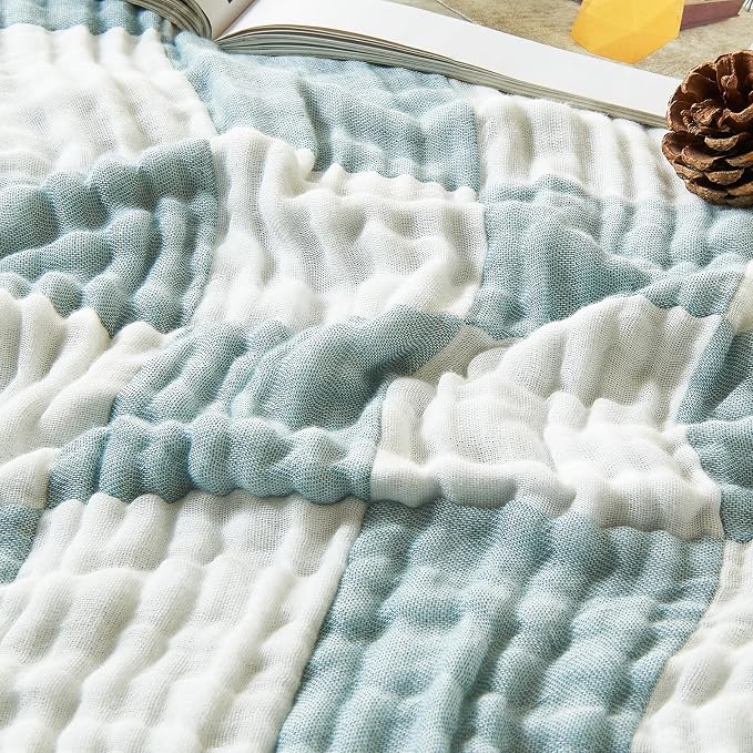 EMME Checkered Cotton Blanket Queen Size - Image 8