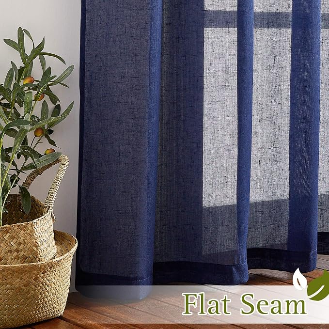 NICETOWN Linen Textured Sheer Curtains 96" L - Image 6