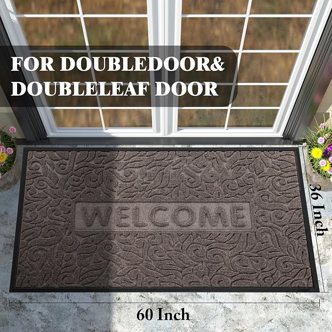 Yimobra Large Welcome Mat 60x36, Waterproof Non-Slip Outdoor Mats - Image 2