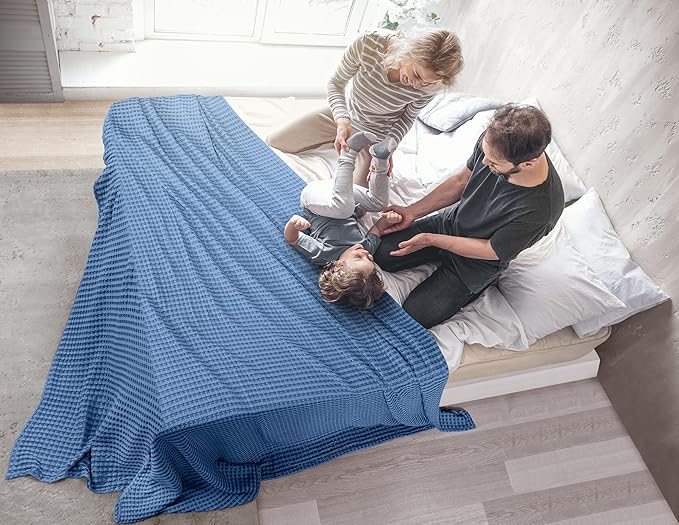 Utopia Bedding Wedgewood 100% Cotton Waffle Blanket 300 GSM Soft Lightweight - Image 7
