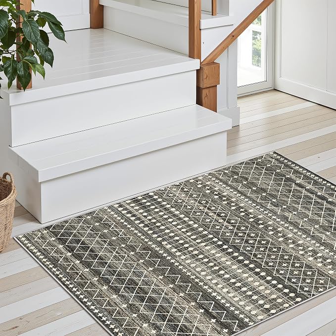 Miukiki 2x3 Entryway Rug Moroccan Washable Non Slip Indoor Floor Carpet - Image 6