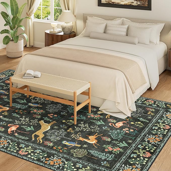 DUKINO 6x9 Rug, Washable Animal Living Room Rug - Image 3