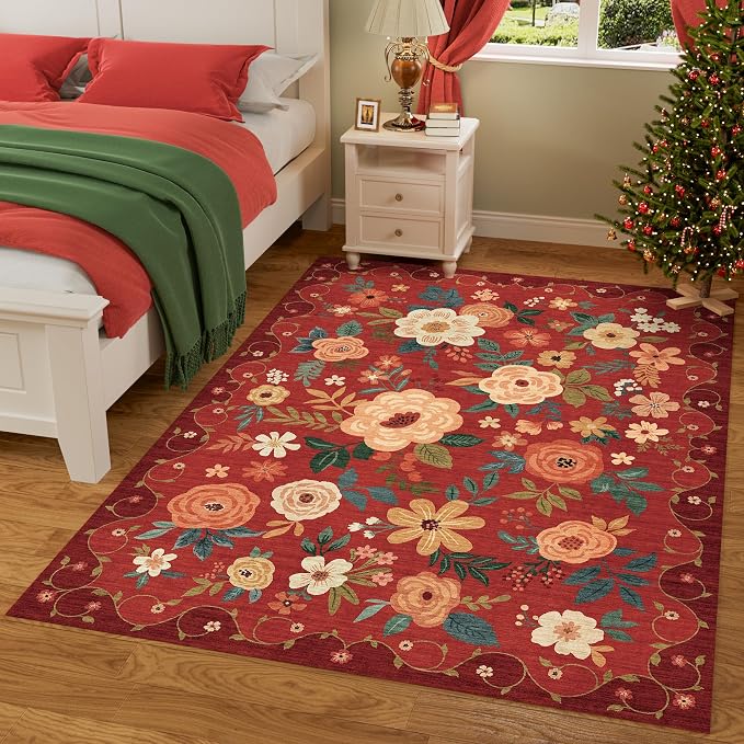 DUKINO 3x5 Area Rug, Floral Rugs - Image 2