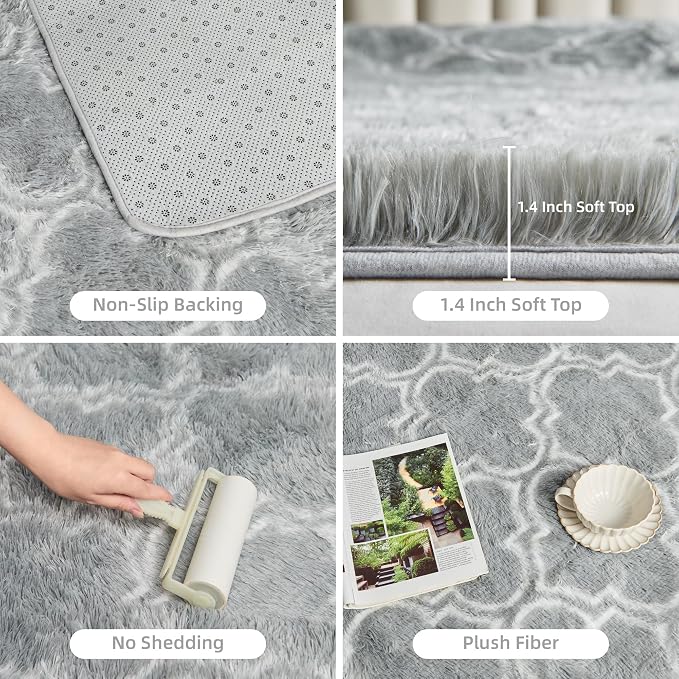 Litanika 4x6 Geometric Shag Area Rug - Image 5