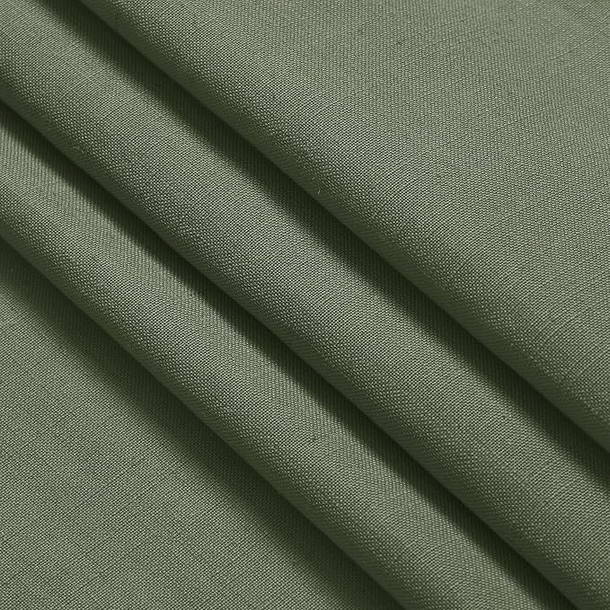 Nanspring Olive Green Linen Curtains 72 Inches Long 2 Panels Set - Image 7