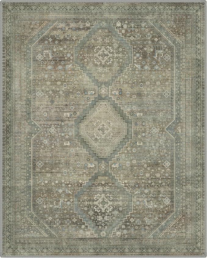 GENIMO 6x9 Area Rugs for Living Room, Machine Washable Non Slip Rugs, Low Pile - Image 5
