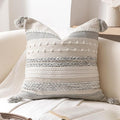 BlissBlush Gray Boho Decorative Throw Pillow Cover 20x20 Square Farmhouse by BlissBlush