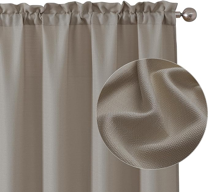 Chyhomenyc Curtains 30 Inch Length, Faux Linen Textured Small Cafe Curtains - Image 7