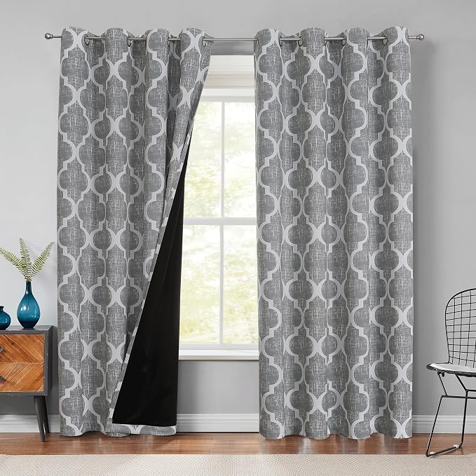 Beauoop 100% Blackout Curtains 108 Inches Long 2 Panels by Beauoop