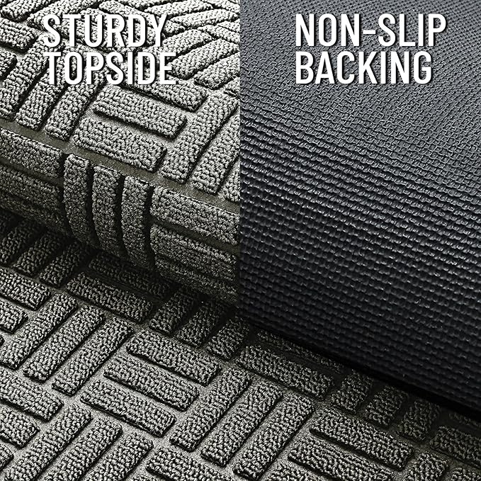 OLANLY Front Door Mat Outside Entrance 59x23, Heavy Duty Sturdy Natural Rubber - Image 4