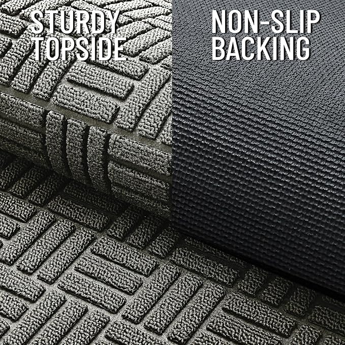 OLANLY Front Door Mat Outside Entrance 47x17, Heavy Duty Sturdy Natural Rubber - Image 4