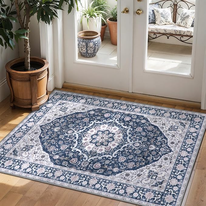 Tangsoo 2x3 Small Throw Rugs for Entryway Washable Entry Rug Non Slip, Vintage by Tangsoo