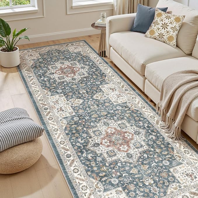 Vintage Hallway Runner Rug 3x12: Large Soft Washable Entryway - Image 6