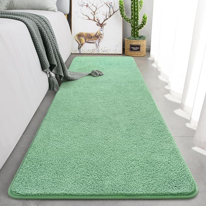 Keeko 2x6 Sage Green Area Rugs for Bedroom, Soft Modern Living Room Rug Indoor - Image 4