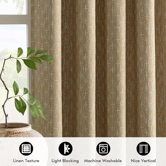 MIULEE Decorative Back Tab Linen Curtains - Image 4