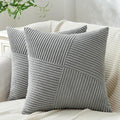 Topfinel Set of 2 Decorative LightGrey Throw Pillow Covers 22x22 Inch Soft by Topfinel