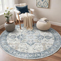 GENIMO 5FT Round Area Rugs for Living Room, Circle Rugs Machine Washable Low by GENIMO