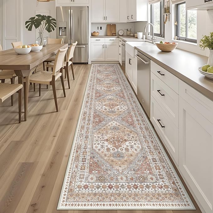 3x14 Runner Rug for Hallway, Non-Slip Long Kitchen Mats for Floor, Vintage by Restydon