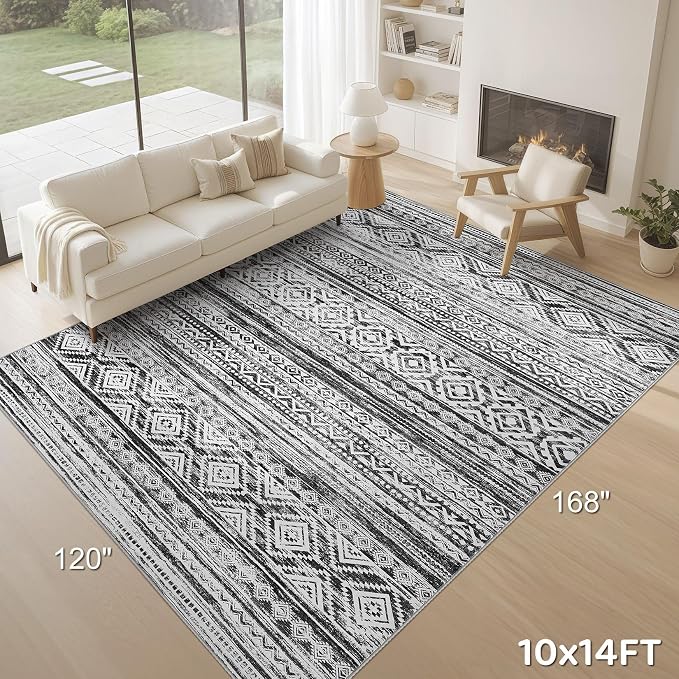 cotiled 10x14 Area Rug Living Room: Washable Boho Rugs - Image 9