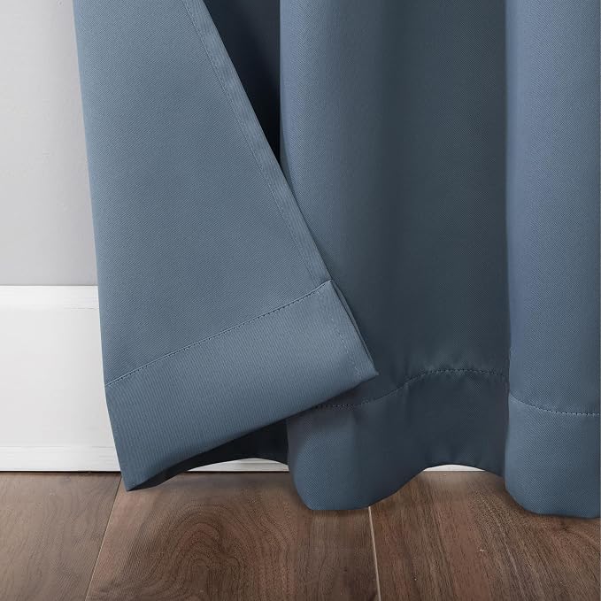 Sun Zero Easton Energy Saving Blackout Grommet Curtain Panel, Denim Blue - Image 4