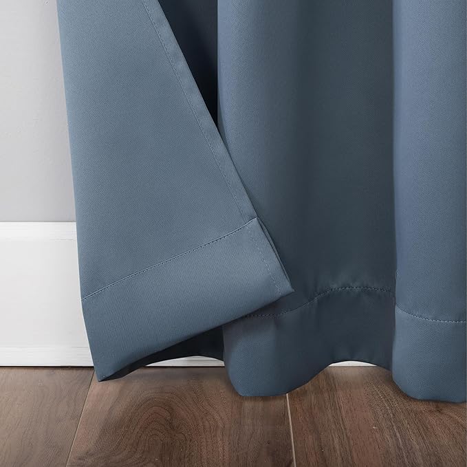 Sun Zero Easton Energy Saving Blackout Grommet Curtain Panel, Denim Blue - Image 4