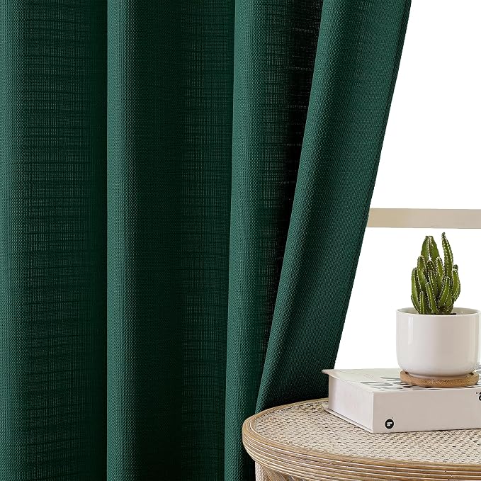 Chyhomenyc Christmas Hunter Green Curtains 72 Inch Length 2 Panels Set - Image 4