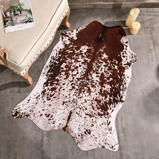 Easycozy Faux Cowhide Large Cow Print 3 x 4 Feet Thickened Elastic Rug - Image 7