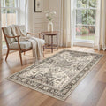 3x5 Washable Entryway Rug: Non-Slip Soft Vintage Floral Indoor Area Rug by homewill