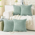 Set of 4 Aqua Decorative Throw Pillow Covers 24x24 Inch Corduroy Pillow Covers by Cozoomy