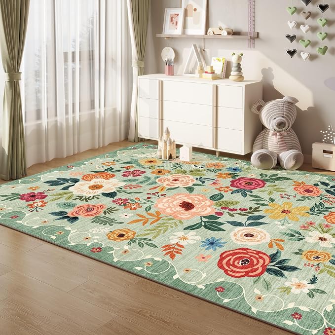 DUKINO 6x9 Area Rug, Floral Rugs - Image 4