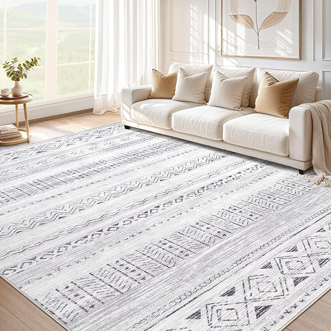 cotiled 5x8 Area Rug Living Room: Washable Boho Rugs by COTILED