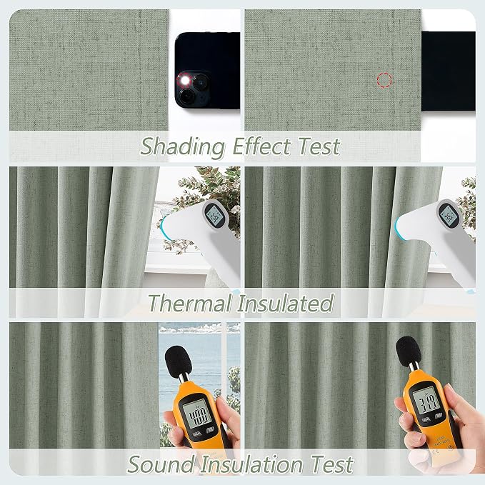 Guken 100% Blackout Curtains 120 Inch Length 2 Panels Set - Image 5