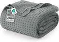 Utopia Bedding Cool Grey 100% Cotton Waffle Blanket 300 GSM Soft Lightweight by UTOPIABEDDING