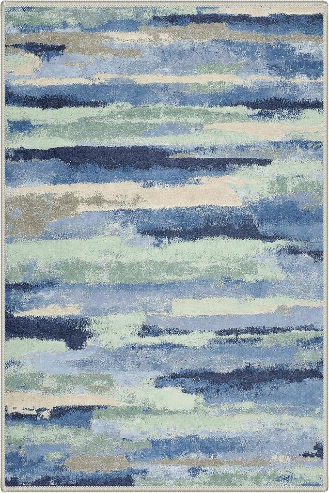 GENIMO 2X3 Washable Modern Doormat, Non-Slip Low Pile Chenille Area Rug - Image 9