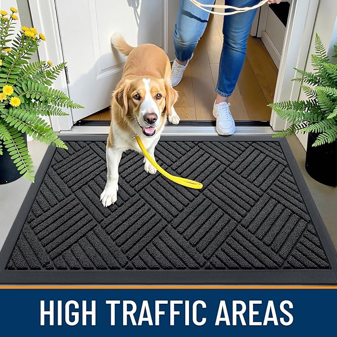 OLANLY Front Door Mat Outside Entrance 47x17, Heavy Duty Sturdy Natural Rubber - Image 5