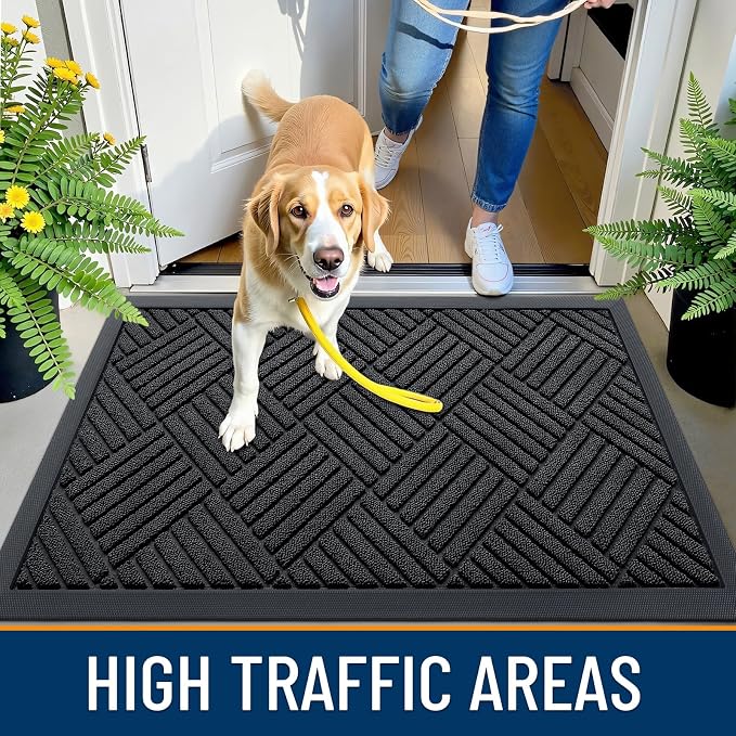OLANLY Front Door Mat Outside Entrance 47x23, Heavy Duty Sturdy Natural Rubber - Image 5