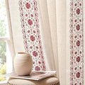 jinchan Boho Curtains for Bedroom Red Vintage Floral Farmhouse Curtains 63 Inch by JINCHAN