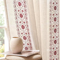 jinchan Boho Curtains for Bedroom Red Vintage Floral Farmhouse Curtains 84 by JINCHAN