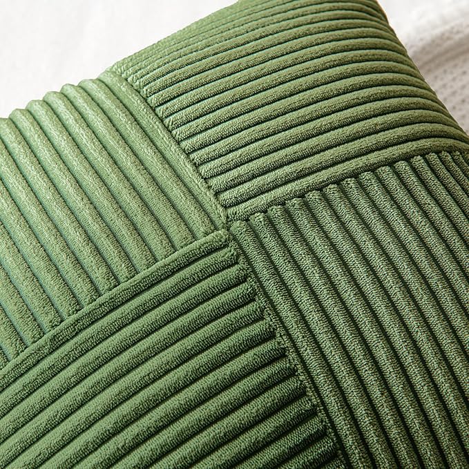MIULEE Moss Green Decorative Throw Pillow Covers 16x16 Inch - Image 2