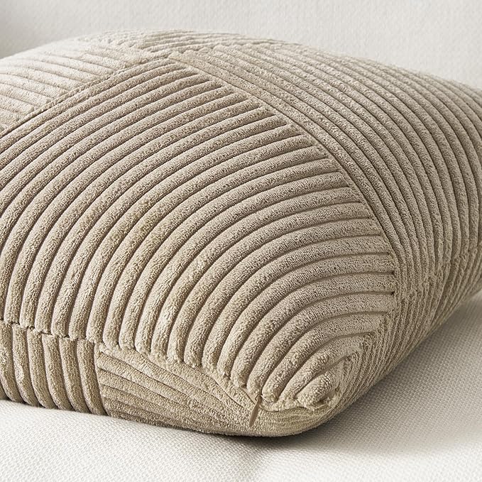 Topfinel Pillow Covers 16x16 Inch Set of 2 Decorative Lightbrown Soft Corduroy - Image 7