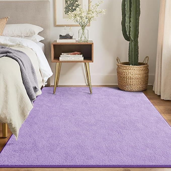 Keeko 5x7 Purple Area Rugs for Bedroom, Soft Modern Living Room Rug Indoor Non - Image 3