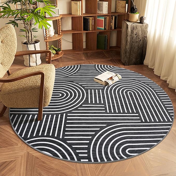 ROYHOME Washable Rug 4ft Area Rugs by ROYHOME