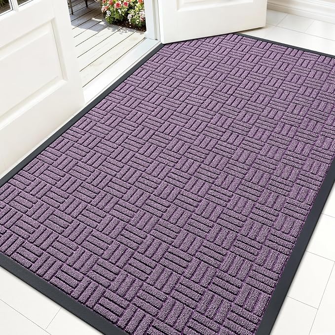 OLANLY Front Door Mat Outside Entrance 71x47, Heavy Duty Sturdy Natural Rubber by OLANLY