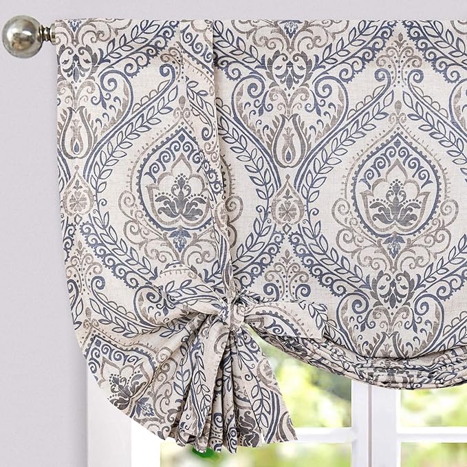 jinchan Faux Linen Tie up Valance by JINCHAN