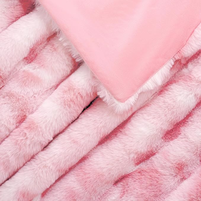Touchat Luxury Faux Rabbit Fur Throw Blanket - Image 3