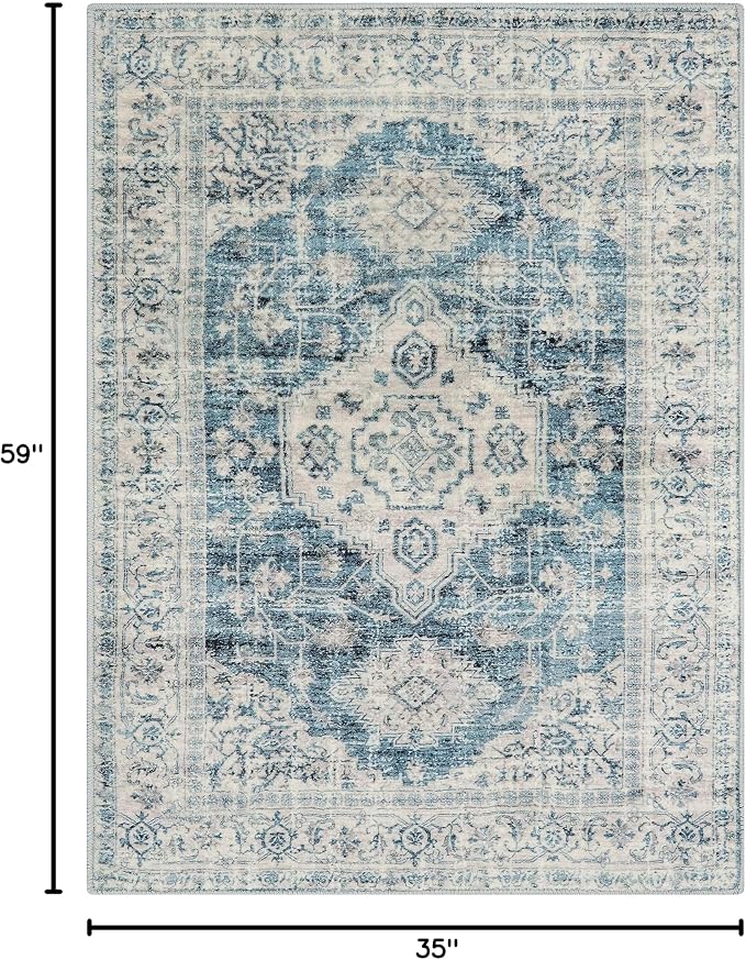 Lahome Oriental Area Rug, 3x5 Washable Rugs - Image 2