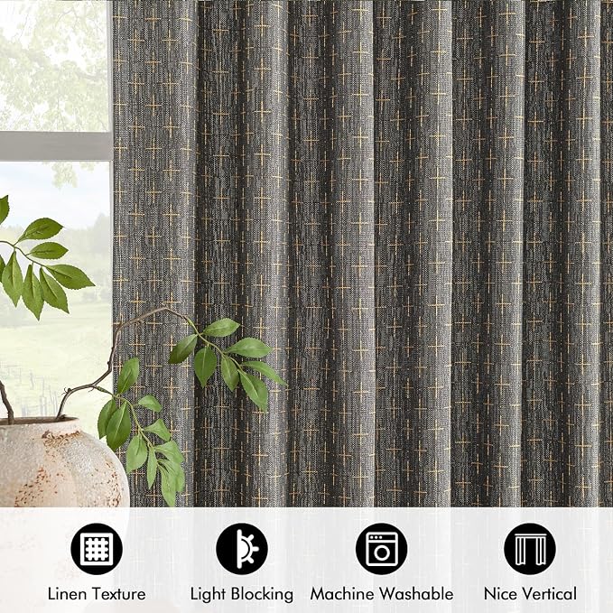 MIULEE Decorative Back Tab Linen Curtains - Image 4